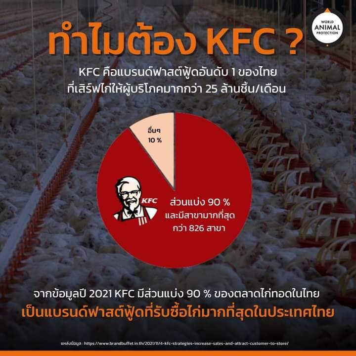 KFC ฟาสต์ฟู้ดเจ้าใหญ่ของไทยครองตำเหน่ง “ยอดแย่” ต่อเนื่อง 3 ปี จากรายงานการจัดอันดับ The pecking order 2022 ส่อไร้แววใส่ใจสวัสดิภาพไก่และผู้บริโภคอย่างแท้จริง