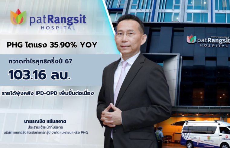 PHG กวาดกำไรครึ่งปี 67 โตแรง 35.90% YOY รายได้พุ่งหลัง IPD-OPD เพิ่มขึ้นต่อเนื่อง