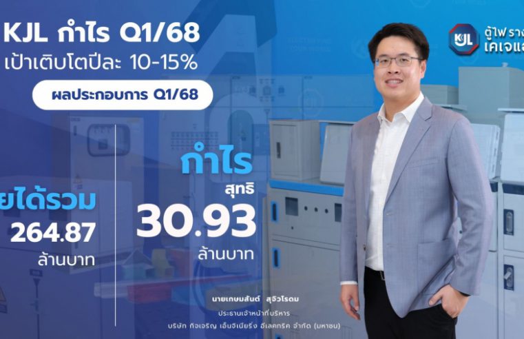 KJL กำไร Q1/68 ที่ 30.93 ลบ. รายได้ 264.87 ลบ. ต้นทุนขาย-ค่าใช้จ่ายลด คงเป้ารายได้โต 10-15%