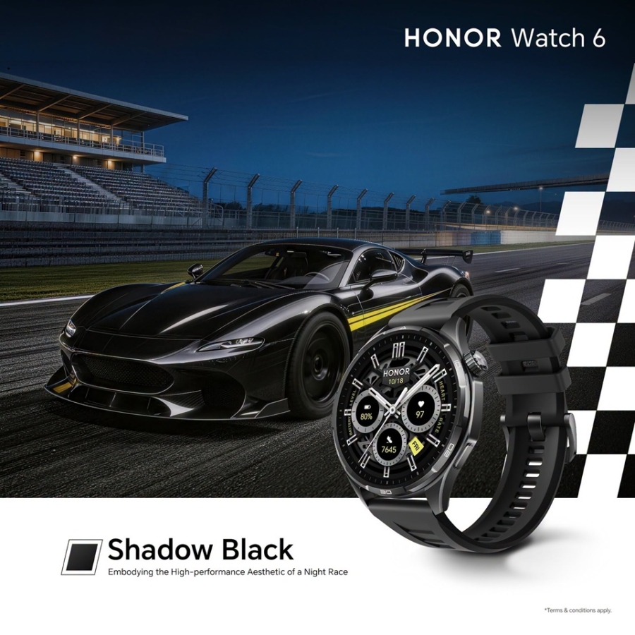 HONOR Watch 6 เติมลุคเท่ให้ผู้ชายยุคใหม่ ด้วยดีไซน์สปอร์ตที่ได้แรงบันดาลใจจากรถแข่ง พร้อมลุยทุกกิจกรรม ตั้งแต่วันทำงานถึงคอร์ตแบดมินตัน